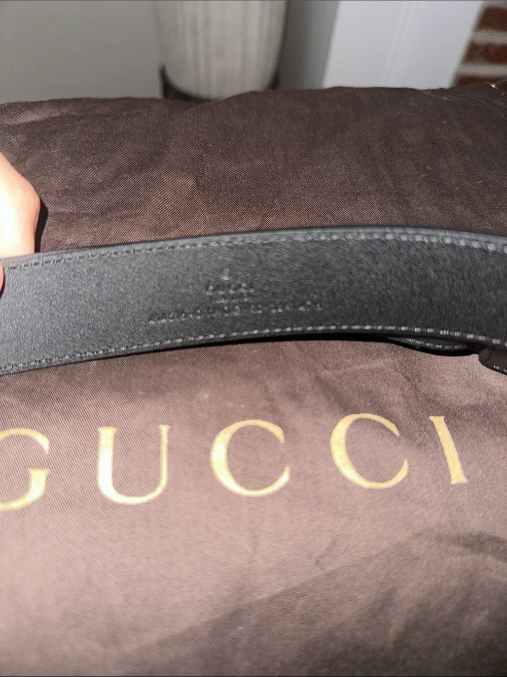 Gucci Black Leather Belt with Gold Double G Interlocking Buckle